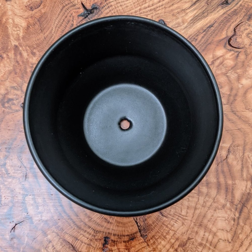 1960s Arabia Planter w Saucer Matte Black - Picture 3 of 13